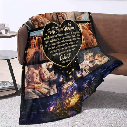 Customized Memorial Blankets with Photos for Loss of Mother Dad Grandma Grandpa Made in USA - color: New Design 19