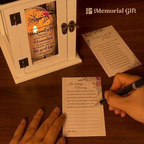 Memorial Lantern - Bereavement Sympathy Gifts for Loss of Loved One - Remembrance Gifts with LED Candle and Remote - color: Family Tree