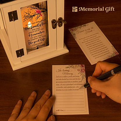 Memorial Lantern - Bereavement Sympathy Gifts for Loss of Loved One - Remembrance Gifts with LED Candle and Remote - color: Family Tree