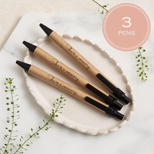 ANGEL & DOVE 3 Pens for Funeral Guest Book - Share a Memory - Favours, Condolence, Memories, Keepsake
