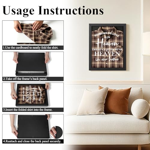 Sympathy Gifts for Loss of Loved One, Clothing Memorial Shadow Box Frame - color: Black