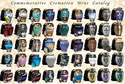 Cosmic Galaxy Keepsake Urns for Human Ashes with Velvet Gift Box for Cremation Keepsakes for Ashes - Small Cremation Urn and Small Keepsake Urn Set of 4 - color: Galaxy