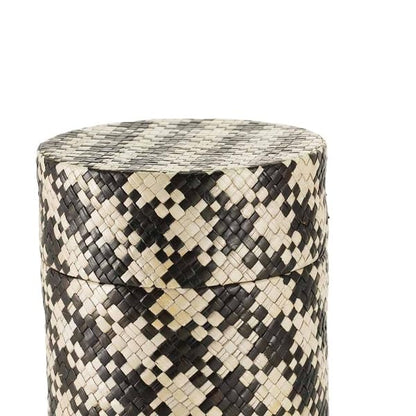 Woven Naturals Palm Black/Tan Scattering Urn for Ashes 200 Cubic inches - color: Palm Black/Tan
