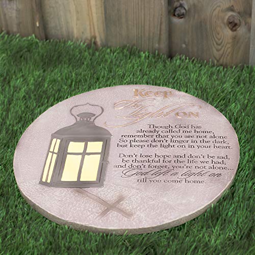 Dicksons Keep the Light On Lantern 10 x 10 Inch Resin Stone Indoor Outdoor Garden Stepping Stone