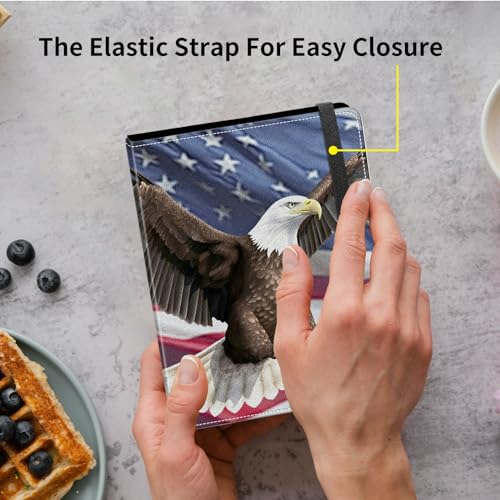Small Photo Album 4x6 inch 120 Pictures PU Leather Photo Albums with Transparent Inner Pockets and Elastic Band for Wedding Boys Girl Travel Family Pictures - American Flag Eagle - color: American Flag Eagle, size: Photo Album 4x6