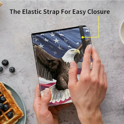 Small Photo Album 4x6 inch 120 Pictures PU Leather Photo Albums with Transparent Inner Pockets and Elastic Band for Wedding Boys Girl Travel Family Pictures - American Flag Eagle - color: American Flag Eagle, size: Photo Album 4x6