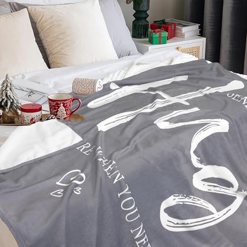 Get Well Gifts for Women Men, Inspirational Hug Blanket 50"X60" | Breast Cancer Gifts for Women Men, Thinking of You Feel Better Gifts for Women Men, Healing Sympathy Throw Blanket - color: Grey-big Hug