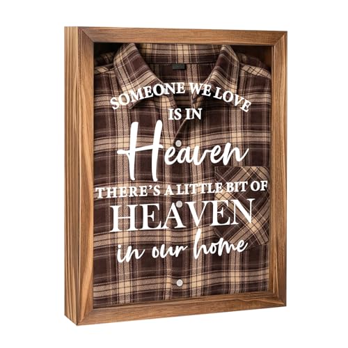 Sympathy Gifts for Loss of Loved One, Clothing Memorial Shadow Box Frame - color: Brown