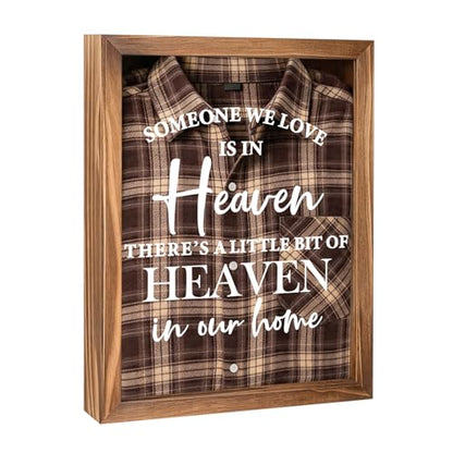 Sympathy Gifts for Loss of Loved One, Clothing Memorial Shadow Box Frame - color: Brown