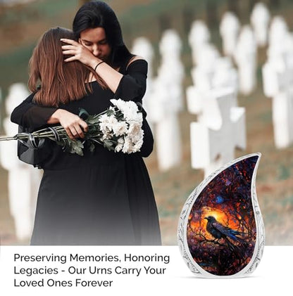 Raven's Mystical Roost - Teardrop Cremation Keepsakes for Ashes - Small Urn - Miniature Urns for Human Ashes - Burial Urns for Adult Human Ashes - Decorative Urn - Keepsake Urn, 3 Inch, 2Pcs - size: Keepsake-2