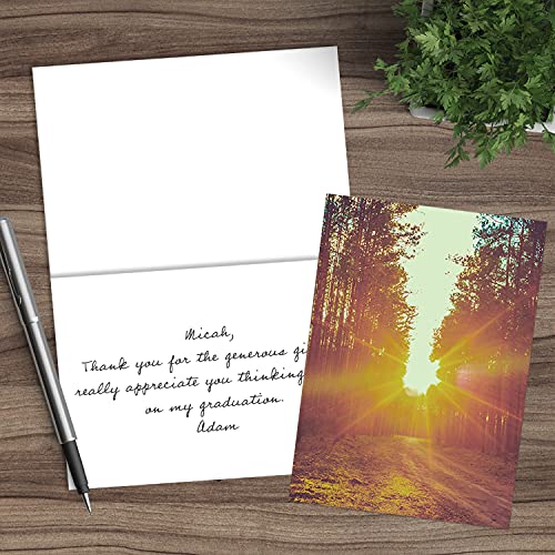 Canopy Street Beautiful Sunrise Greeting Note Card Pack / 24 Nature Greeting Cards With White Envelopes / 6 Lovely Outdoor Sunset Scenery Designs / 4 5/8" x 6 1/4" All Occasion Sympathy Cards - color: Sunrise Sunset