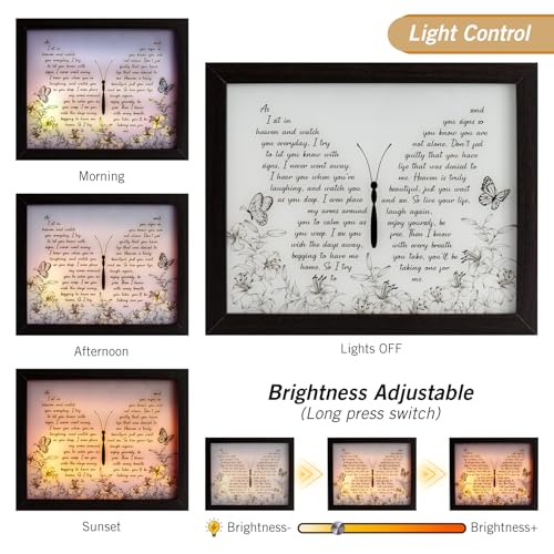 Sympathy Gift LED Memorial Shadow Box Memorial Gifts for Loss of Loved One Mother Mom Dad Father, in Memory of Loved One Gifts - size: As I Sit In Heaven
