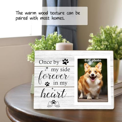 Memorial Picture Frame, Dog and Cat Memorial Photo Frame, Pet Memorial Gifts Photo Frame for Loss of Pet Sympathy Keepsake Gifts, Forever In My Heart
