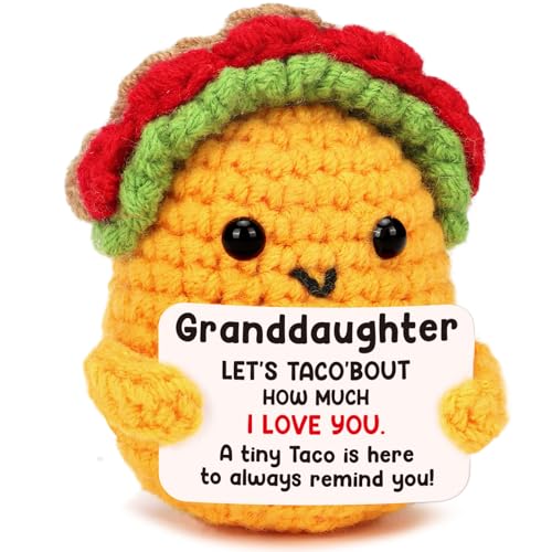 Granddaughter Gifts from Grandma Teen Girl Christmas Stocking Stuffers Gift | Year Old Age Teenage Gift Granddaughter Birthday Graduation Confirmation Christmas Valentines Handmade Crochet Taco Gifts - style: Granddaughter