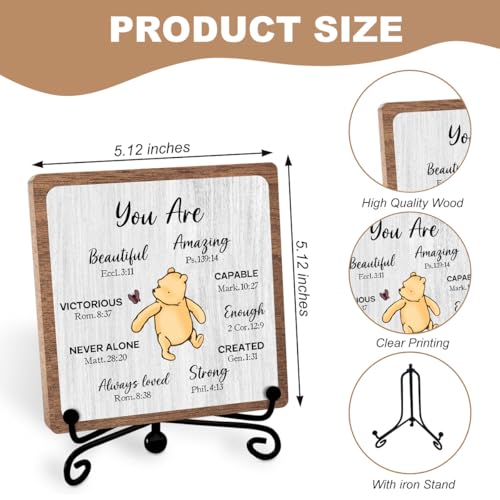 Winnie Inspirational Christian Gifts, Bible Verse Quote for Women Men | Positive Affirmation Faith Plaque, Religious Office Home Nursery Desk Decor, Motivational Saying for Friend Bestie Coworker - style: Amazing