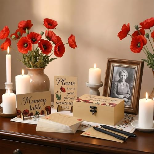Gilprop 112 Pcs Share a Memory Cards for Celebration of Life, Poppy - style: Poppy