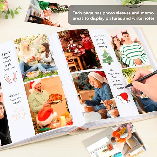 Photo Album 4x6 Vertical 600 Photos with Writing Space, Beige - color: Beige