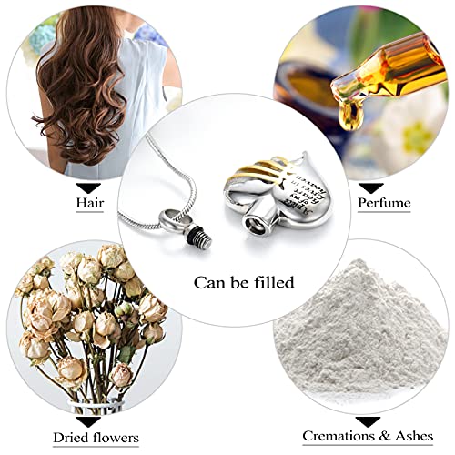 Imrsanl Heart Cremation Urn Necklace Pendant for Human Ashes - A Piece of My Heart Lives in Heaven Memorial Keepsakes Cremation Jewelry - color: Gold