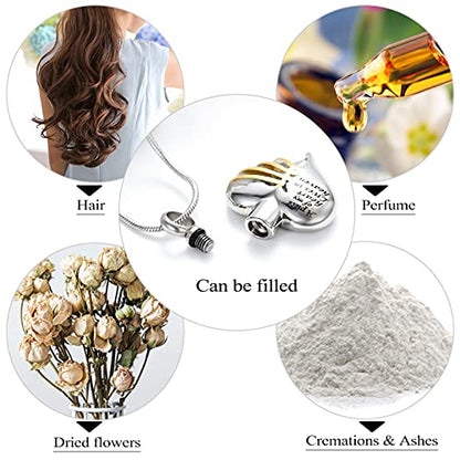 Imrsanl Heart Cremation Urn Necklace Pendant for Human Ashes - A Piece of My Heart Lives in Heaven Memorial Keepsakes Cremation Jewelry - color: Gold