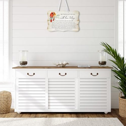 LifeSong Milestones Memorial Wall Hanging Signs Bereavement Keepsake Condolence Funeral Gift For Loss of Loved One 8x12 (We Thought Of You With (White)) - color: We Thought Of You With (White)