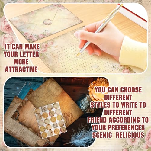 TaoBary 160 Pcs Lace Edged Scrapbook Stationery Paper and Envelopes Set - size: 5.5 x 8.25 Inch, style: Lace Edged Scrapbook