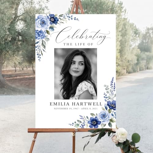 Personalized Funeral Celebration Of Life Welcome Sign #9 - color: Style 9