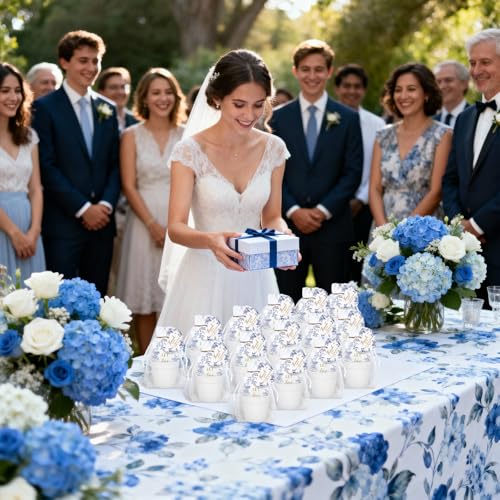 Ctosree 50 Sets Something Blue Bridal Shower Favors Let Love Grow Seed Packets Wedding Party Supplies Include Seed Packets Flowerpot Cards and Organza Bags Something Blue Bridal Shower Party Supplies - color: Something Blue Theme