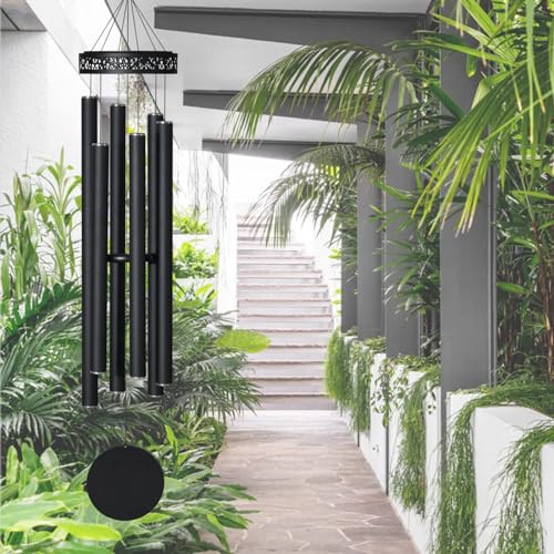 Suntimber Extra Large Wind Chimes for Outside Deep Tone,(Black,60") | Memorial Sympathy Gifts for loss of loved one, Wind Chimes Outdoor Clearance for Garden,Yard,Patio and Lawn - size: 60" ExtraLarge