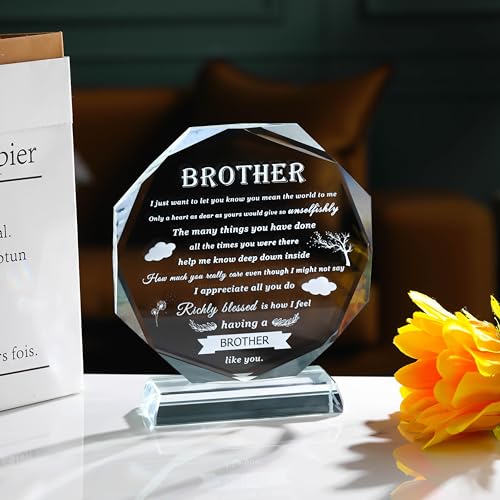 Gifts for Brother Crystal Brother Gifts From Sister Birthday Gifts for Brother Crystal Keepsake for Birthday Father's Day, Valentine’s Day, and Christmas. - style: 12BJ Brother