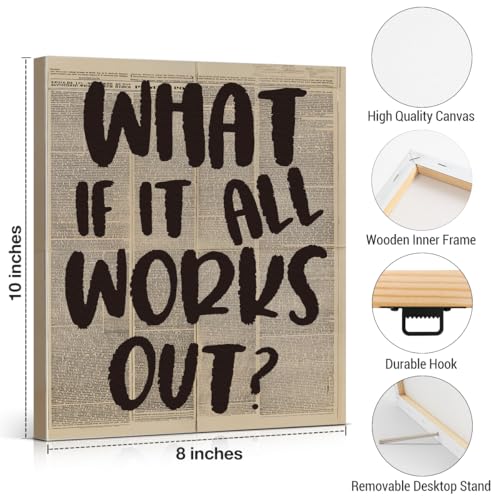 Retro Newspaper Canvas Wall Art Inspirational Typography Print Picture - color: Retro Newspaper