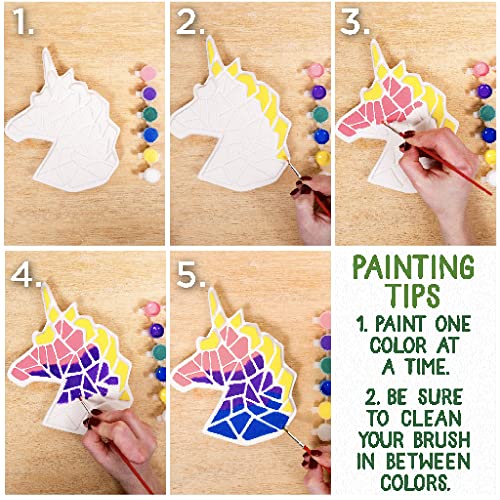 Creative Roots Mosaic Unicorn Stepping Stone, Includes 7-Inch Ceramic Stone & 6 Vibrant Paints, DIY Garden Stepping Stone Kit for Kids Ages 6+ - style: Unicorn