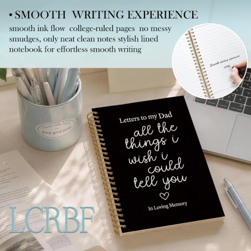 Letters to My Dad Spiral Notebook Journal 5.5x8.3in | Memorial Gifts for Loss of Dad, Grief Journal for Loss of Father, All the Things I Wish I Could Tell You Notebook Journals - color: Letters dad