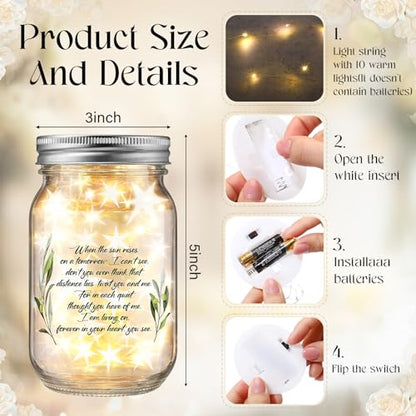 3 Pack Condolences Gift for Loss Mason Jar Light for Loss of Loved One, Bereavement Mason Jar Night Light Bereavement Sympathy Gift for Mother Father Grandma Family, Those We Love Don't Go Away - style: Memorial