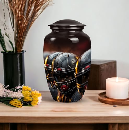American Football Players in Rain - Cremation Urns Adults - Funeral Urns for Human Ashes Adult - Cremation Urn for Adults - Ashes Urn Adult (10inch)