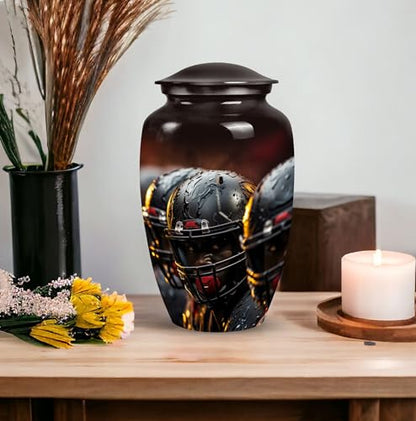American Football Players in Rain - Cremation Urns Adults - Funeral Urns for Human Ashes Adult - Cremation Urn for Adults - Ashes Urn Adult (10inch)