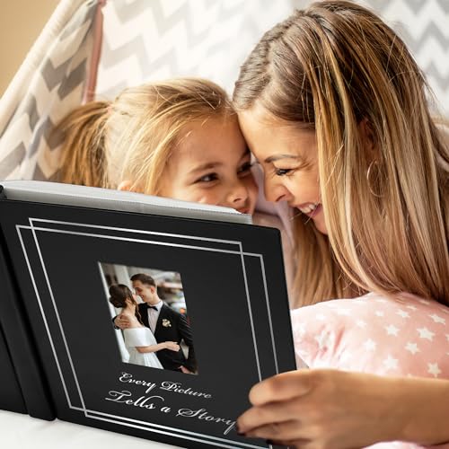 Photo Album 4x6 1200 Photos Leather Cover Wedding Photo Albums Extra Large Capacity Picture Book with Beautiful Prints Presents for Wedding Baby Vacation Black - color: Black, size: 1200 Pockets