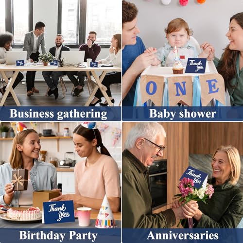 600 PCS Thank You Cards with Envelopes Matching Stickers Thank You Notes Bulk 4x6 Inch Minimalistic Design for Business Baby Shower Wedding Small Business Graduation Bridal Shower Funeral Navy Blue - color: Navy Blue