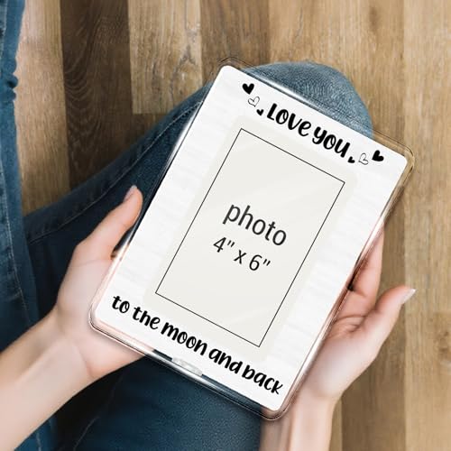 Anniversary Wedding Picture Frame Gifts for Couple Women Men | Engagement Bridal Shower Gifts, Love You to the Moon and Back Romantic Photo Frame for 4 x 6 Inch Photo - color: LOVE