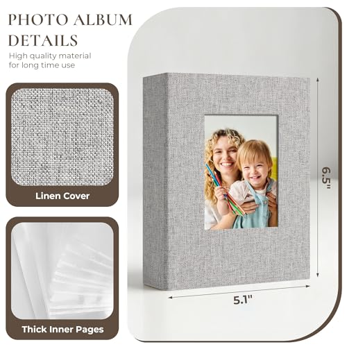 Vienrose 4x6 Small Photo Album, 2 Pack, 100 Photos, Grey - color: Grey, size: 4x6 50 Pockets