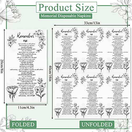 Crtiin 100 Pcs Funeral Theme Paper Napkins Paper Cocktail Napkins White Napkins Memorial Bereavement Gifts for Memorial Living Bereavement Father Grandparents Husband Gift Items(2 Layers)