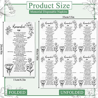 Crtiin 100 Pcs Funeral Theme Paper Napkins Paper Cocktail Napkins White Napkins Memorial Bereavement Gifts for Memorial Living Bereavement Father Grandparents Husband Gift Items(2 Layers)
