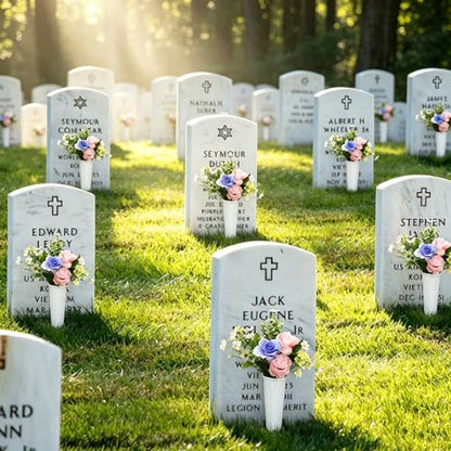 10-Pack Cemetery Vases with Spikes for Graves - color: White