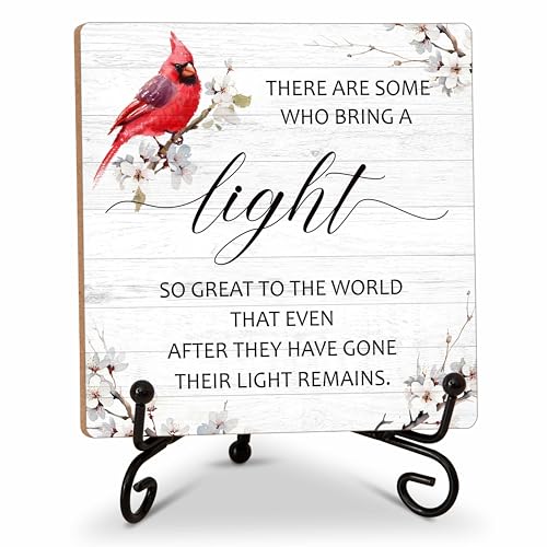 Remembrance Desk Decor, Sympathy Gifts for Family Loss Of Loved One, There Are Some Who Bring A Light Tabletop Sign for Home Office Bedroom, Memorial Wood Plaque With Iron Stand -24