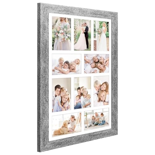 13x21 Collage Frame, 10 Open 4x6 Photo Frame Collage for Wall - color: Grey, size: 13x21 - (10 open4x6）