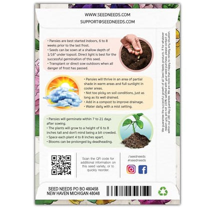 Seed Needs Rococo Pansy Seeds to Plant a Mixture of Frilly Flowers 2 Packs - size: 2 Packs, style: Rococo Pansy
