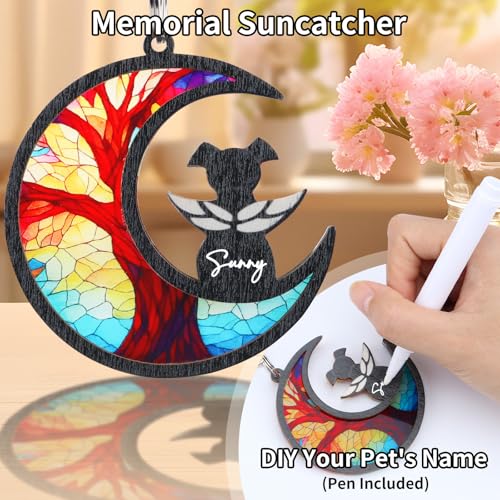 Dog Memorial Picture Frame, 4x6 Wooden Frame, Pet Loss Gift - color: Life Tree