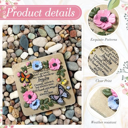 Blosssound Memorial Garden Stone Gifts for Loss of Loved One 9.8 Inch Sympathy Memorial Gifts Those We Love Don't Go Away Condolence Bereavement Plaques for Homes, Lawn and Garden Stepping Stone
