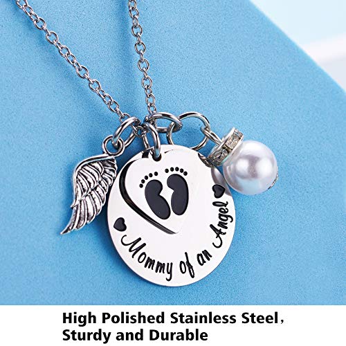 LParkin Miscarriage Gifts For Mothers Memorial Necklace For Mommy of an Angel Sympathy Wing Gift - color: Necklace