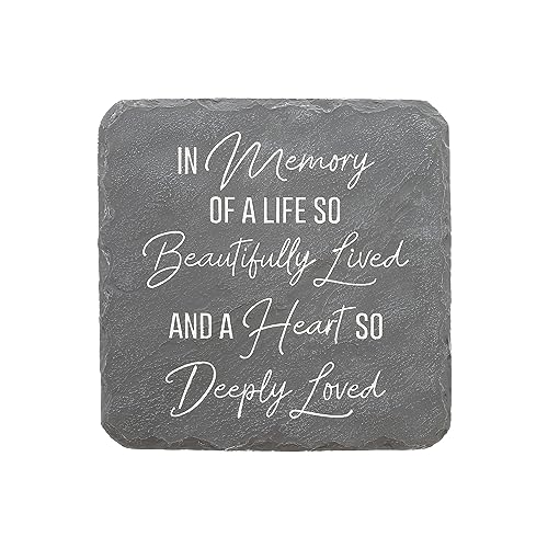 Pavilion Gift Company – Life So Beautifully Lived – 7.75” Indoor Outdoor Weatherproof Decorative Garden Stepping Stone Beloved Grave Memorial in Memory Bereavement Remembrance Loss Gift
