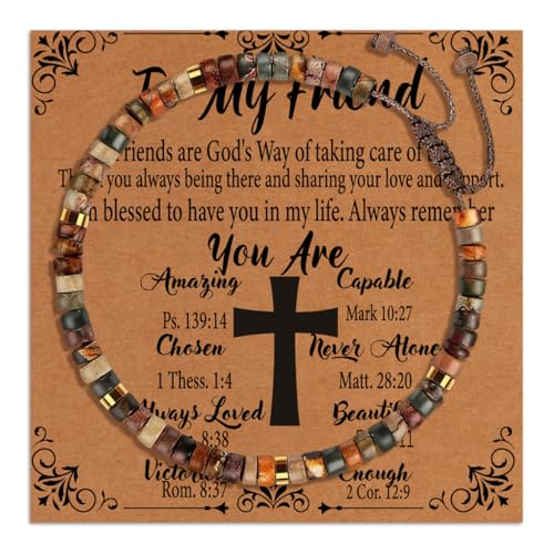 Inspirational Birthday Gifts Healing Stone Bracelets for Women Best Sister Girls - color: Dear